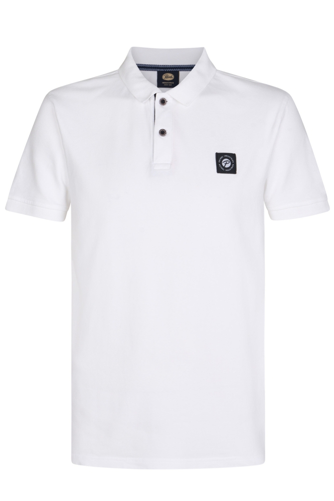 POLO MET KORTE MOUWEN M 1050 POL945 0000 BRIGHT WHITE